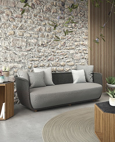 Conjuntos de sofás de cuerda/Tejido de ratán para exterior, Conjunto